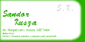 sandor kusza business card